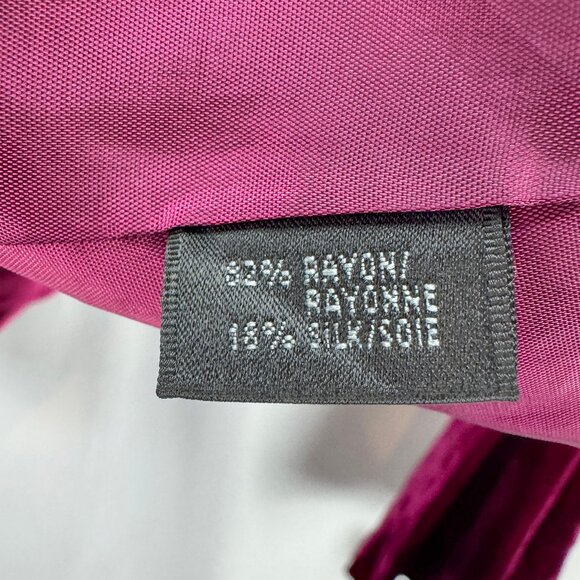 Lafayette 148 Velvet Blazer Jacket Silk Blend Size 10 Maroon Red Ruffle Lined - Picture 4 of 5